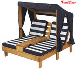 Salón doble al aire libre de madera de la calesa, impermeable de los sillones del patio trasero
