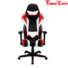 Mobile Comfortable Computer Gaming Chair , Blue PU Leather Racing Seat Desk Chair