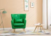 Sofá de la esquina de la tela de las piernas de madera sólida, un sofá de la tela del verde de Seater para el hotel
