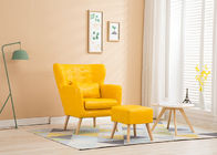 Color de madera del amarillo de Ming del sofá de la tela de la sala de estar con la esponja de alta densidad