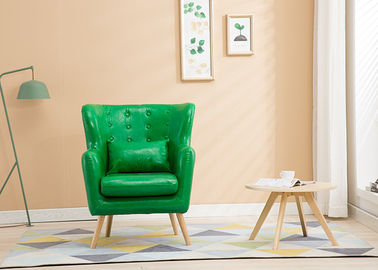 China Sofá de la esquina de la tela de las piernas de madera sólida, un sofá de la tela del verde de Seater para el hotel fábrica