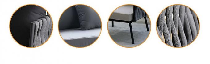 Los muebles al aire libre del patio del mimbre/de la rota fijan, 6 sistemas al aire libre del sofá del jardín de Seater