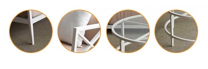 4 Seater fuera de la tabla y de las sillas, sofá de aluminio del marco blanco fijado para el hotel del patio