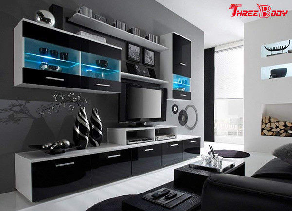 Unidades de pared contemporáneas de gama alta de la sala de estar de los muebles del dormitorio con las luces LED