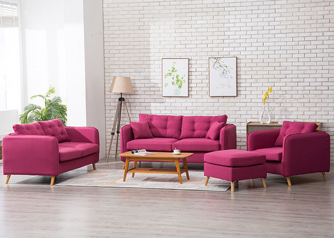 Muebles de lujo combinados del dormitorio, sistema moderno de tres plazas del sofá de la tela