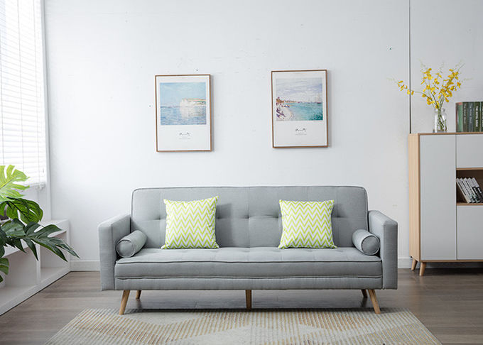 Sofá sin brazo de la sala de estar de la tela de la arpillera de los muebles modernos grises claros del dormitorio