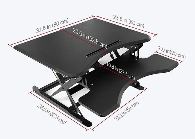 El escritorio derecho ajustable de la altura del tablero de la densidad del Mdf, hogar se levanta el escritorio del ordenador