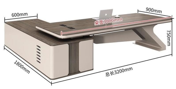 Simple Modern Luxury Office Manager Boss Chairman President Executive Desk & Chair Combination