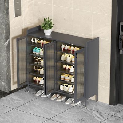 Cabinet de zapatos de acero multifuncional de múltiples capas para la entrada del hogar, la puerta exterior del hogar, el pasillo del ascensor