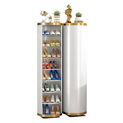 Simple Lujo Ligero Creativo Hogar Ahorro de espacio 360 ° Cabinet de almacenamiento de zapatos giratorio para la entrada de la casa, puerta exterior